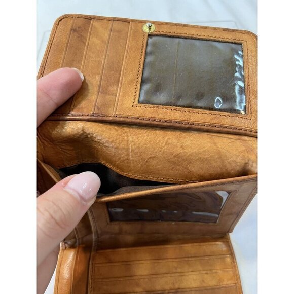 Genuine Leather Tan Brown Wallet trifold made in India - Picture 6 of 7